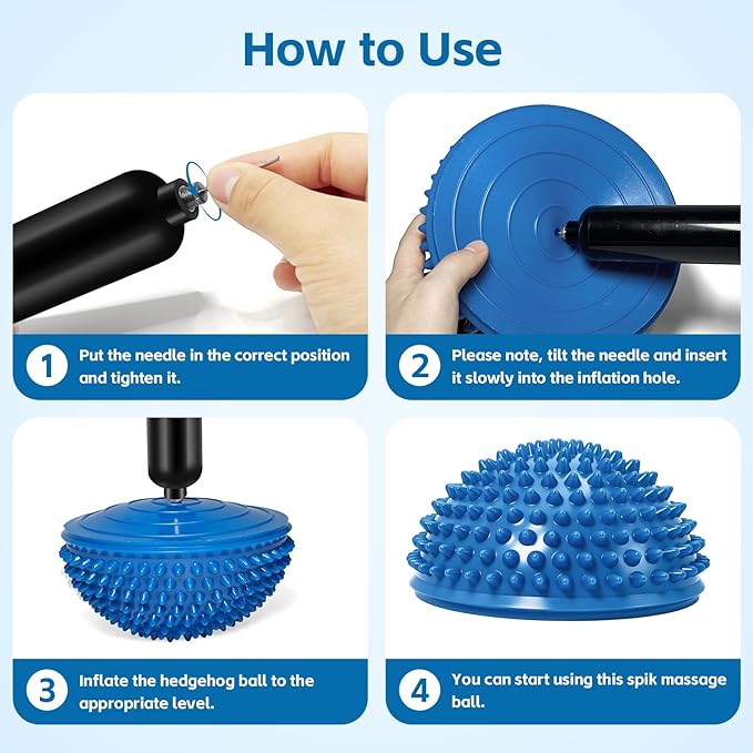 Wobble Cushion Set for Sensory Kids and Balance Training - Disc Plus 4 Pods, Board With Pump, Inflatable Stepping Pads for Adults
