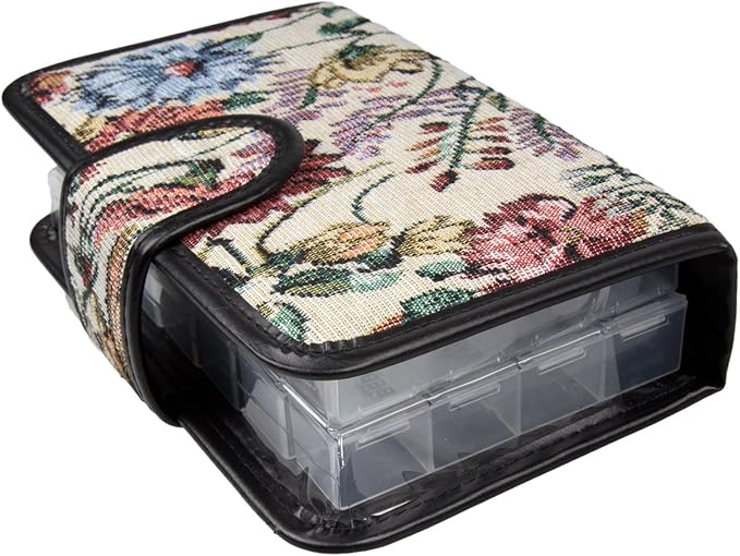 Floral Pill Case Box, 14 Day Pill Holder Pill Container & Medication Organizer, Travel Case - 4 Marked Compartments for Each Day of The Week - Morn, Noon, Eve, Bed