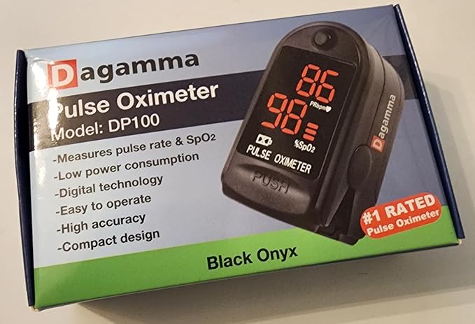 Dagamma Finger Pulse Oximeter DP100 in Black - the Authentic Pulse Oximeter for sports and aviation use