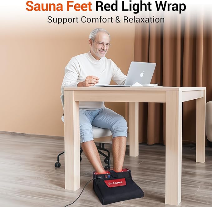 Comfytemp Red Light Therapy for Feet, 360 LEDs 43W Near Infrared Light Therapy Boot, 3D Wearable Feet Wrap for Ankle Heel Sole Plantar Joint Muscle, 660nm & 850nm, Up to Foot Size 12