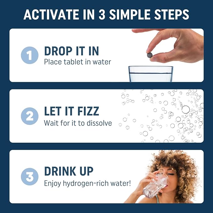 HydroLite Molecular Hydrogen Tablets for Drinking Water with Magnesium | Highest Concentration H2 12,000 PPB | Antioxidant, Detox | Made in USA, 30 Tablets (Unflavored)