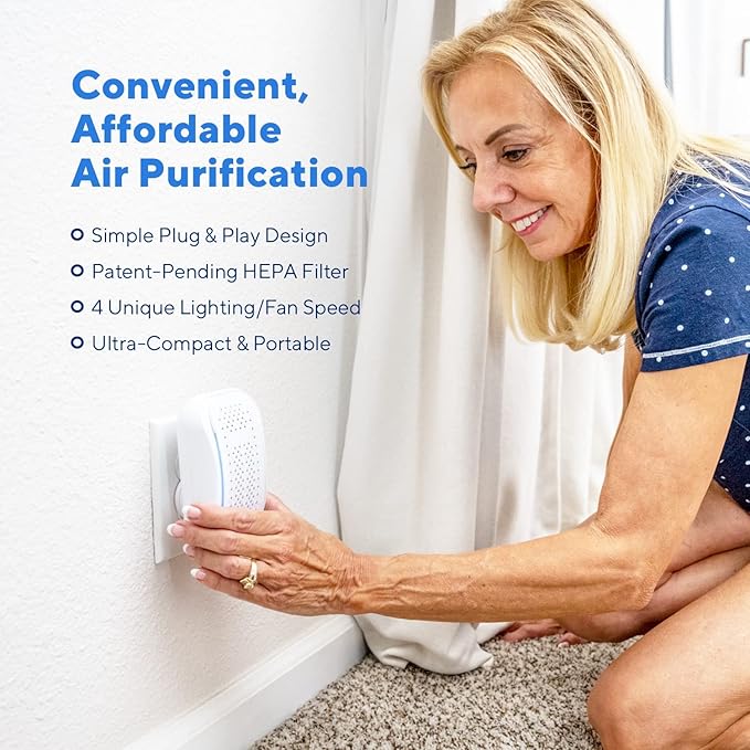 Clarifion - DSTx 2.0 Portable Air Purifier (6 Pack) - Plug In Air Ionizer HEPA Air Filter, Mini Personal Air Purifiers For, Bedroom and Pets Helps With Dust, Smoke, Airborne Dust and Odors