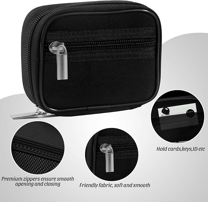 2 Packs Weekly Travel Pill Organizer for Purse with Removable 7 Day Pill Box Premium Neoprene Pill Container for Travel Purse Accessory, Vitamin, Supplement, Small Pieces Arrangement-Black and Cream