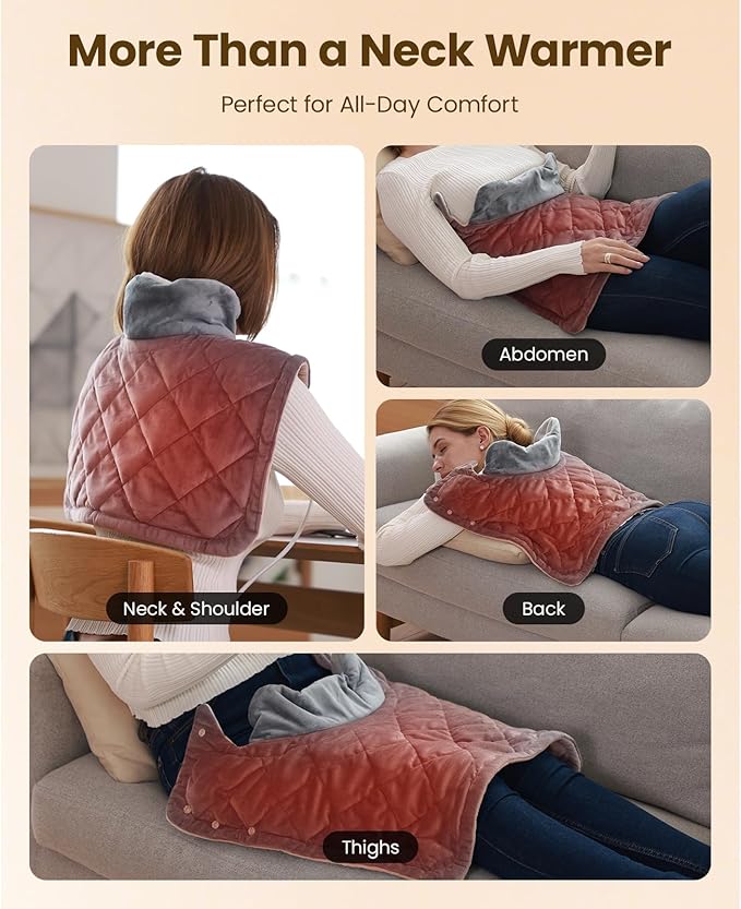 BOB AND BRAD Weighted Heating Pad for Neck Shoulders and Back Pain Relief, FSA Eligible/HSA Eligible, 2.2lb Electric Heating Pad, ETL Certified, Birthday Christmas Gifts for Women Men Mom Dad, 20"x22"