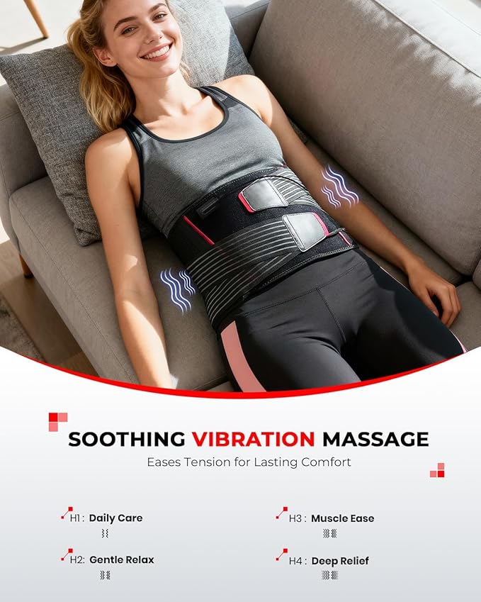 LTW Upgraded Red Light Therapy Belt, 290 LEDs Infrared Red Light Therapy for Body, 660nm & 850nm Near Infrared Wrap with Vibration for Back Pain Relief, Waist, Belly, Shoulder