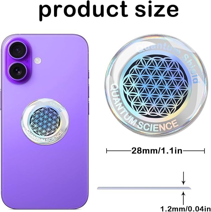 8 Pieces of Cell Phone Protection Neutralizers Stickers, Blockers Equipment Stickers for All Phones Tablets Laptops Computer WiFi All Devices Flower of Life-Silvery