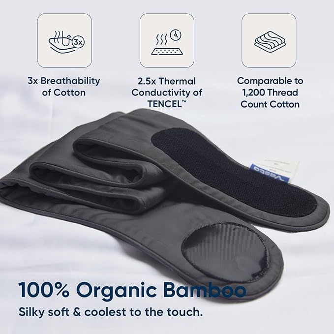 Vesta 100% Bamboo Viscose Sleep Mask, Silky Soft, Adjustable, Full-Size for Total Blackout, Perfect for Sleep, Travel & Nap, Includes Travel Bag and Gift Box (Stardust Grey)