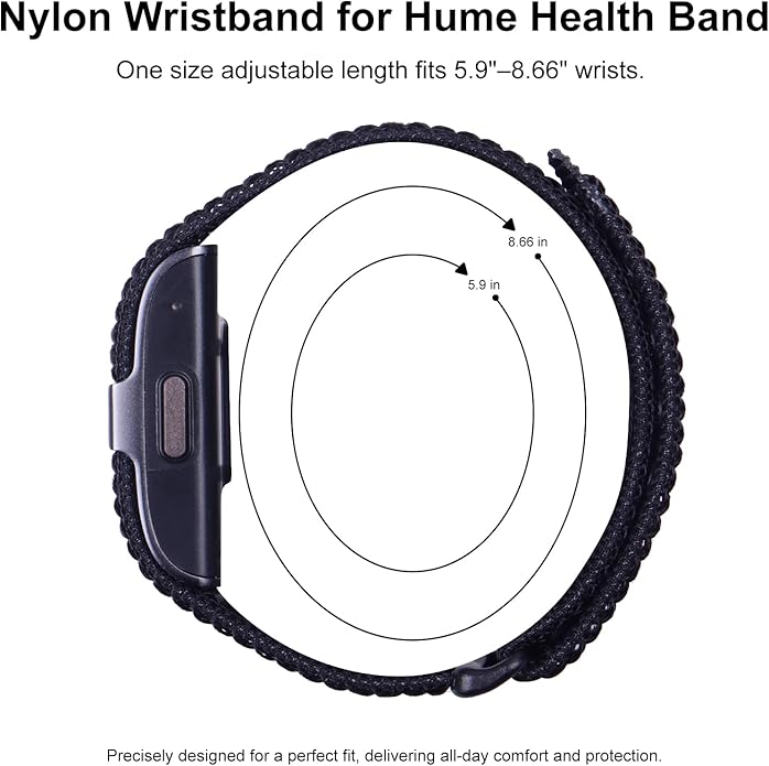 Nylon Loop Sport Replacement Bands Compatible with Hume Health Band, Soft Breathable Adjustable Wrist Band for Hume Band Replacement Strap Wristband for Fitness Tracker Women Men