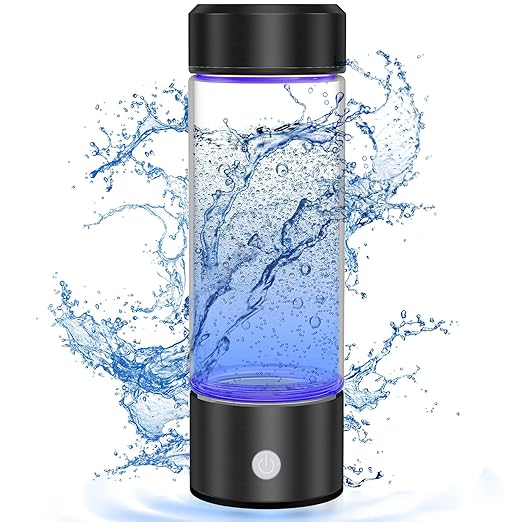 Hydrogen Water Bottle, Portable Rechargeable Hydrogen Water Bottle Generator for Home Travel Office Exercise, Black