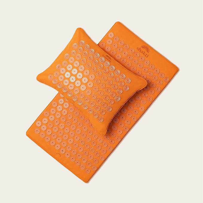 ShaktiMat Premium Acupressure Pillow, Level 1 in Amber, Massage Muscles, Aid Sleep & Unlock Inner Tension | Similar to Acupuncture, No Needles Required