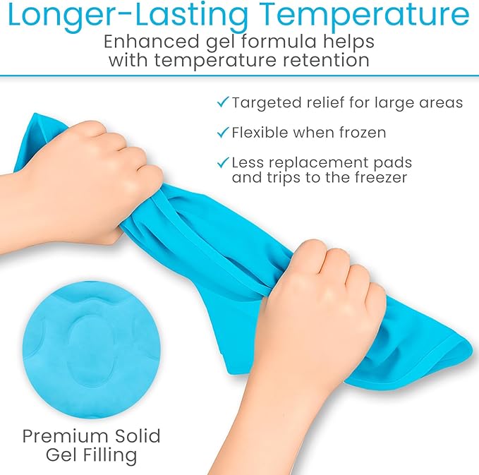 Arctic Flex Shoulder Ice Pack Wrap - Rotator Cuff Cold Therapy for Pain Relief - Reusable Gel for Injuries & Recovery After Surgery - Ice Packs Compression Brace (Blue)