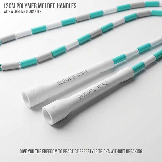 Elevate Rope Professional Beaded Jump Rope - 3m Adjustable, Quality Beads & Poly Cord - For Freestyle, Cardio & Tricks - All Levels & Indoor/Outdoor Use