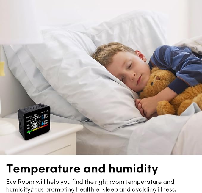 9-in-1 Indoor Air Quality Monitor: Detects PM2.5, PM1.0, PM10, CO2, CO, TVOC, HCHO, Temperature & Humidity for Home, Office, School & Hotel