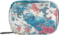 Blue Tigers and Colorful Flowers Travel Pill Organizer Case Box Container Weekly Portable Vitamin Medicine Holder Storage Bag with Zipper Removable