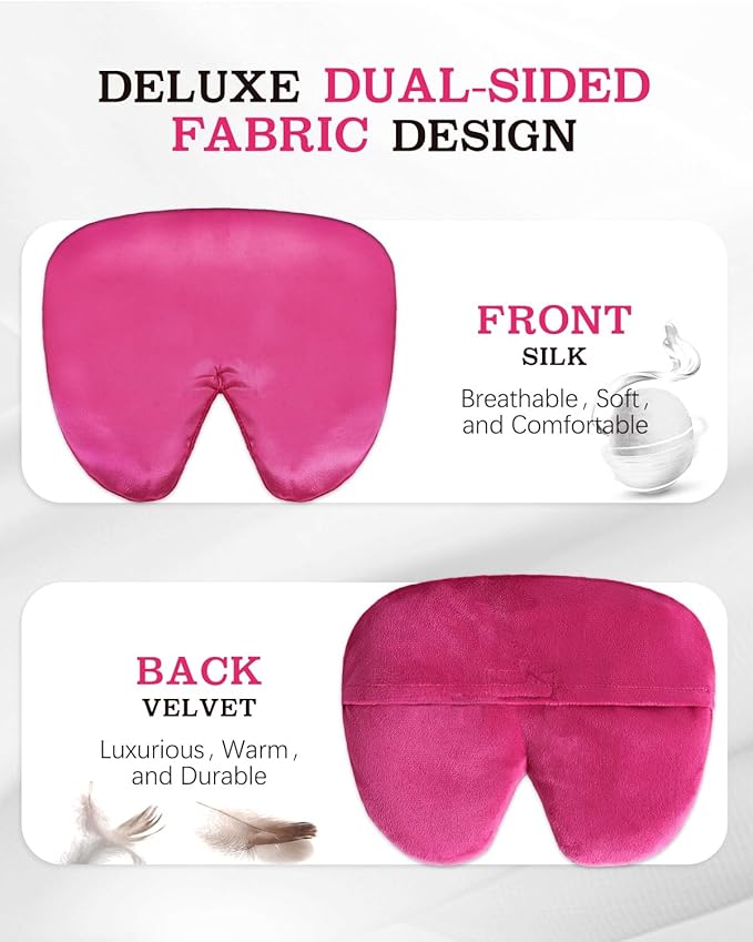 Weighted Sinus Mask, Warm Cold Compress Eye Mask for Dry Eyes, Migraine, Sinus Pressure Relief, Stress, Eye Pillow Microwavable Face Heating Pad for Puffy Eyes, Self-Care Gifts for Women