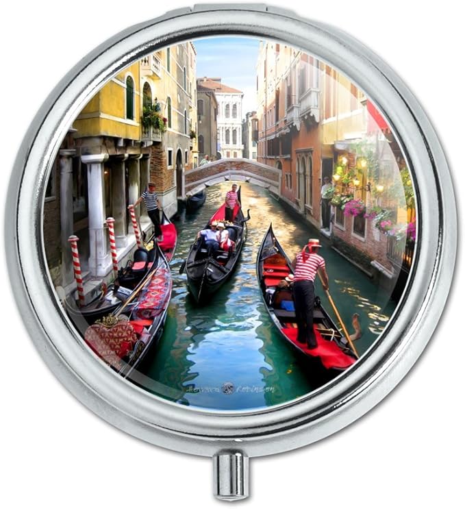 Venice Italy Gondolas Canals Pill Case Trinket Gift Box