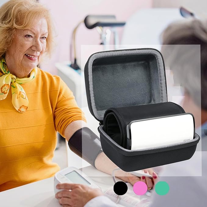 co2CREA Hard Case Replacement for OMRON Evolv Bluetooth Wireless Upper Arm Blood Pressure Monitor BP7000 HEM-7600T-BK (Black Case)