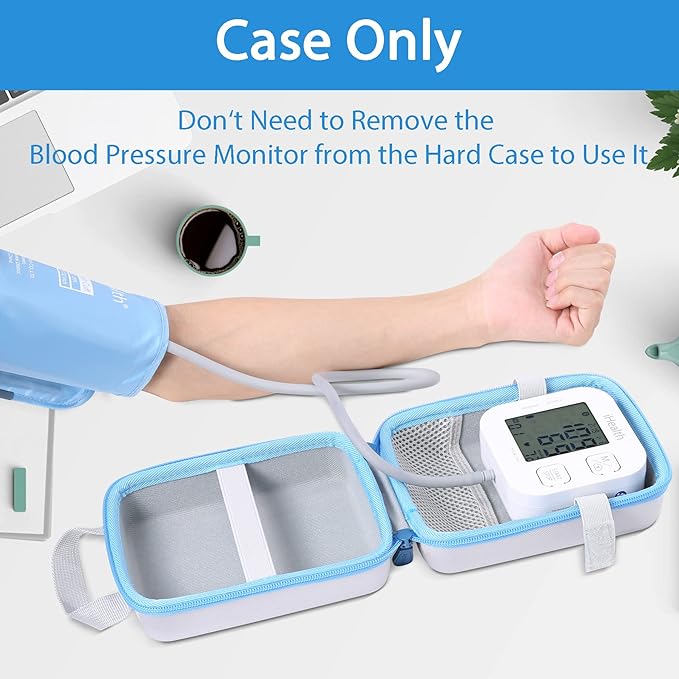Aenllosi Hard Storage Case Replacement for iHealth Track Smart Upper Arm Blood Pressure Monitor,Holder for Batteries & Fingertip Oximeter(Case Only)