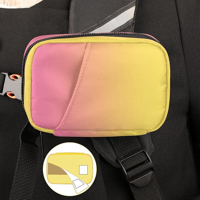 Weekly Travel Pill Organizer Case for Purse with Removable 7 Day Box Portable Compact Size Pill Box Fashionable Pill Container for Medicine Vitamin Supplement Pink Yellow