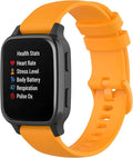 Compatible with Garmin Venu Sq Bands for Women Men, 20mm Quick Release Silicone Replacement Band Wristbands Straps Bracelet Fit for Garmin Vivoactive 3 Music, Forerunner 245 645 (Orange)