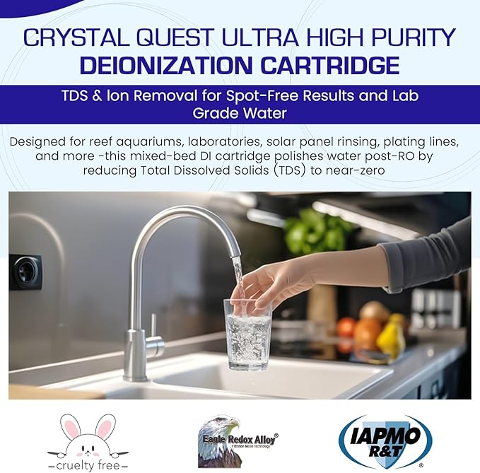 Ultra High Purity DI Resin Cartridge | 4-5/8" x 9-3/4" | Crystal Quest