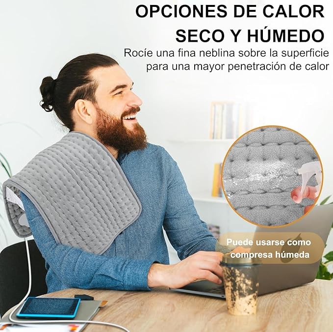 Electric Heating Pad for Back Pain Relief, Portable Heating Pad for Period Cramps Neck and Shoulder,Knee,Arms,Legs, Auto Shut Off Moist Heat Machine Washable Gift for Women Men 12x24
