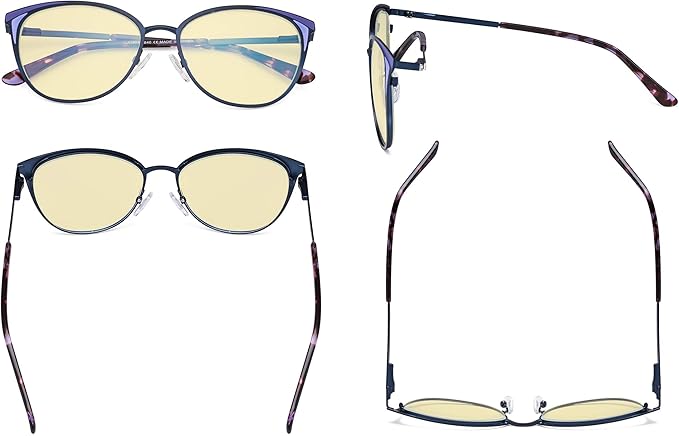 Eyekepper Ladies Blue Light Filter Glasses - Butterfly Design Computer Eyegalsses Women -Transparent Blue Lens