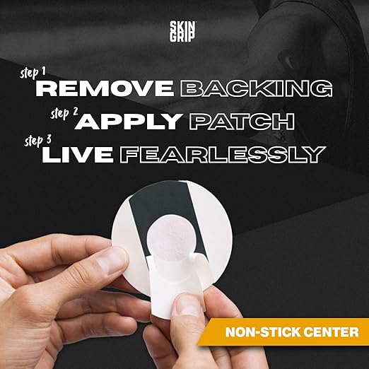 Skin Grip MAX Freestyle Libre 2 Sensor Covers Waterproof, Non-Fraying, Extreme CGM Tape, Continuous Glucose Monitor Patch, Libre Sensors Protection Covers, 10-Pack, Black