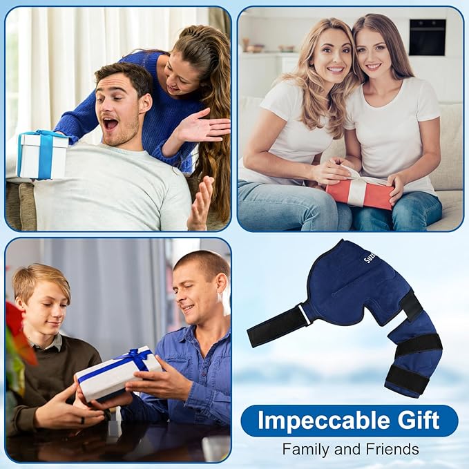SuzziPad Shoulder Ice Pack Wrap for Rotator Cuff & Arm, Adjustable Elbow Ice Sleeve for Pitchers, Reusable Support for Discomfort & Muscle Relaxation, Medium