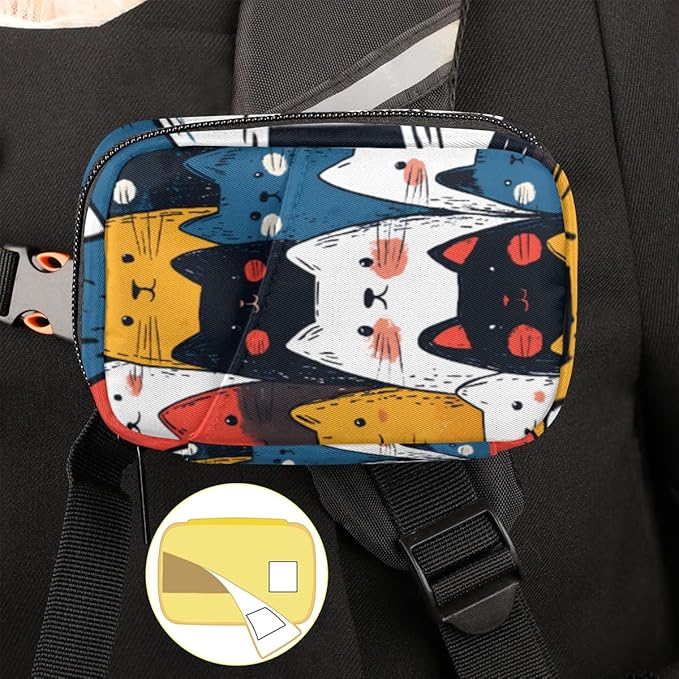 Portable Pills Organizer for Purse, Pill Cases Organizers 7 Day Medicine Travel Case, Personal Week Pill Organizer Cute Zipper Medication Bag Containers for Vitamin, Supplement (Cute Cats)