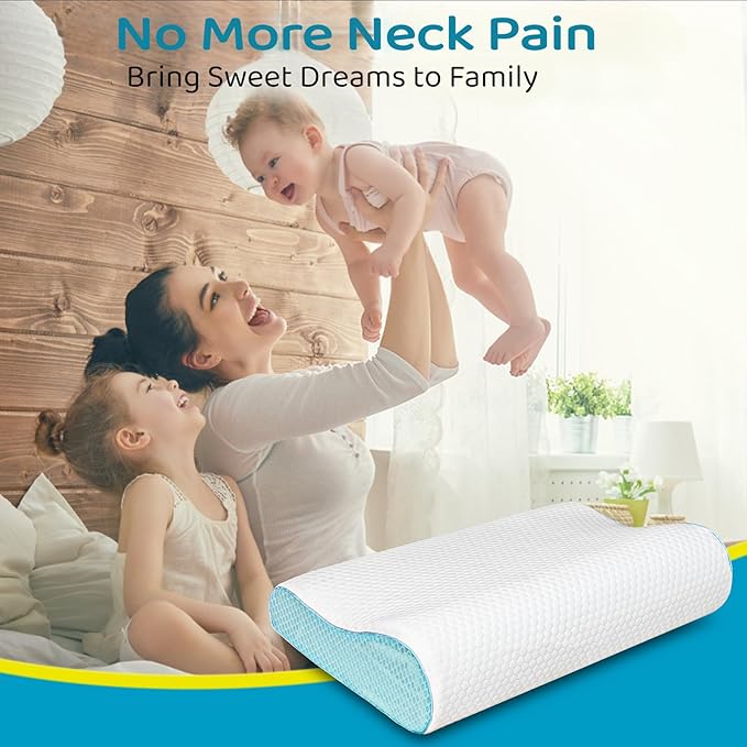 Cervical Memory Foam Pillow for Neck Pain Relief, Memory Foam Anti-Snore Pillows