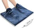 Electric Heated Foot Warmer Soft Flannel Foot Heater with 2h Auto Off & 3 Heat Levels Full Body Use Heating Pad for Feet Pain Relief, Pocket Design 16" x 22", Navy Blue