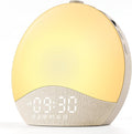 ecozy Sunrise Alarm Clock for Bedroom, White Noise Sound Machine, 26 Soothing Sounds, 17 Night Lights, Bluetooth Speaker, Music-Sync Lights, Wake Up Sunlight for Heavy Sleepers, Adults, Kids - Natural