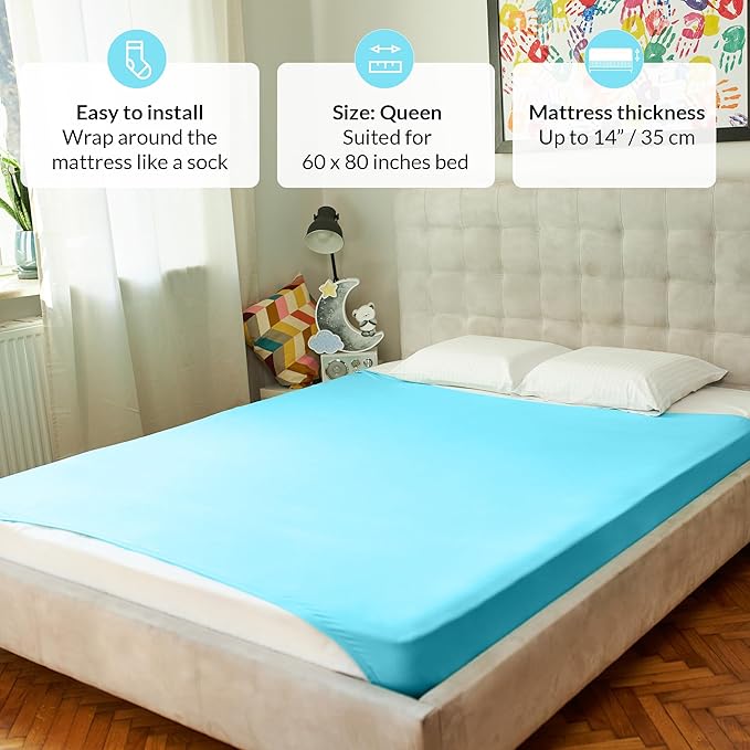Sensory Compression Blanket | Spandex Bed Sheet for Kids & Adults | Deep Relaxing Feeling, Release Oxytocin | Helps With: SPD, Anxiety, ADHD, Autism and More | Breathable & Stretchable | Queen Size