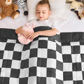 yescool Black Checkered Weighted Blanket 3 Pounds Plaid Weighted Throw Blanket, Heavy Blanket for Sleeping, Tartan Bed Blanket Gifts for 20-40lbs, 36"x48"