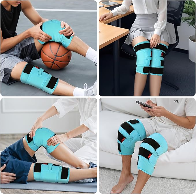 Comfytemp Large Knee Ice Pack Wrap Reusable Gel, Knee Cold Compress Brace for Injury, Pain Relief, Replacement Recovery, Arthritis, ACL, After Surgery, Running Essential, 23.6"x11.8", 2 Gel Packs