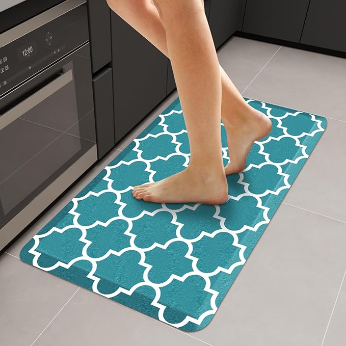WISELIFE Anti Fatigue Floor Mat - 4/5 Inch Thick Kitchen Mat Non Slip Waterproof Heavy Duty Ergonomic Comfort Mat Durable for Home, Office, Sink, Laundry,(20" x 39", Green)