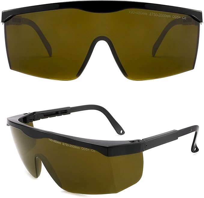 Alsenor IPL 190nm-480nm & 750nm-2000nm Laser Safety Glasses Goggles For Laser Cosmetology Operator Eye Protection And Laser Hair Removal Treatment