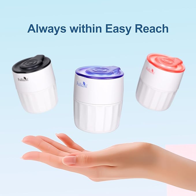 Fullicon Pill Crusher Fine Powder, Stainless Steel Grinder Head, 2-in-1 Medicine Crush with Storage, Small Pill Grinder for Pets, Elderly & Kids (Blue White)