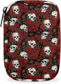 Skull Red Rose Pill Case Weekly Medicine Organizer with Travel Bag Seven-Day Pill Box Vitamin Supplement Box Fish Oil Pills Holder