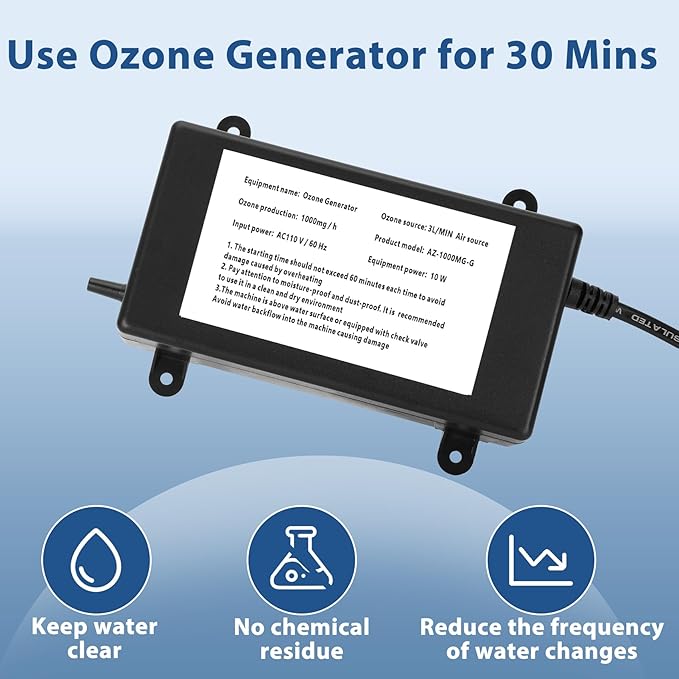 Ozone Generator for Cold Plunge, 1000mg/h Ozone Generator Water Keep Cold Plunge, Ice Bath, Spa, Hot Tub, Pool Clean and Fresh for Long Time