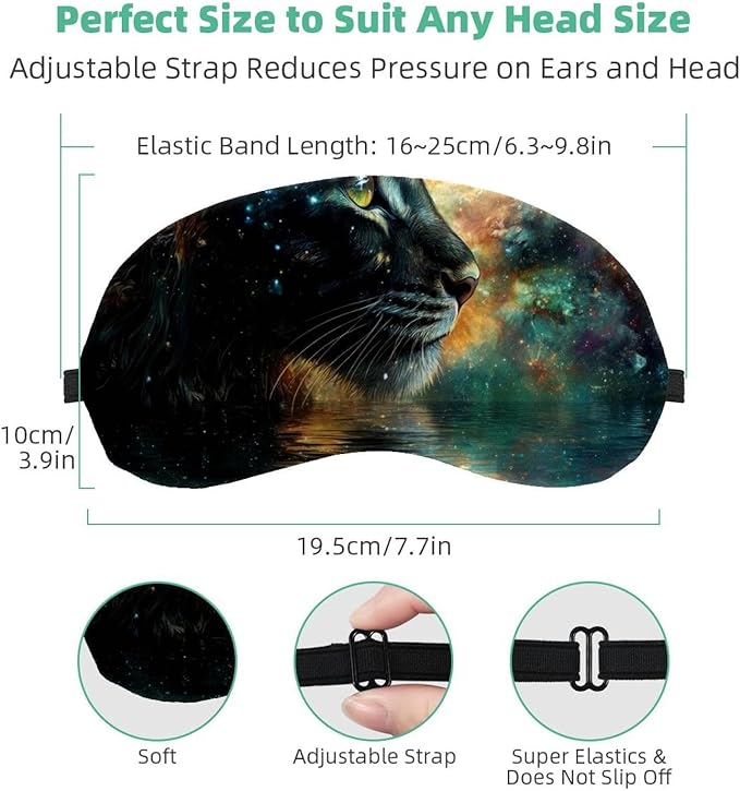 2 Pack Sleep Eye Mask for Women Men, Soft Breathable Eye Cove No Pressure Blackout Night Blindfold for Sleeping Light Blocking with Adjustable Strap, Baby Lion Purple