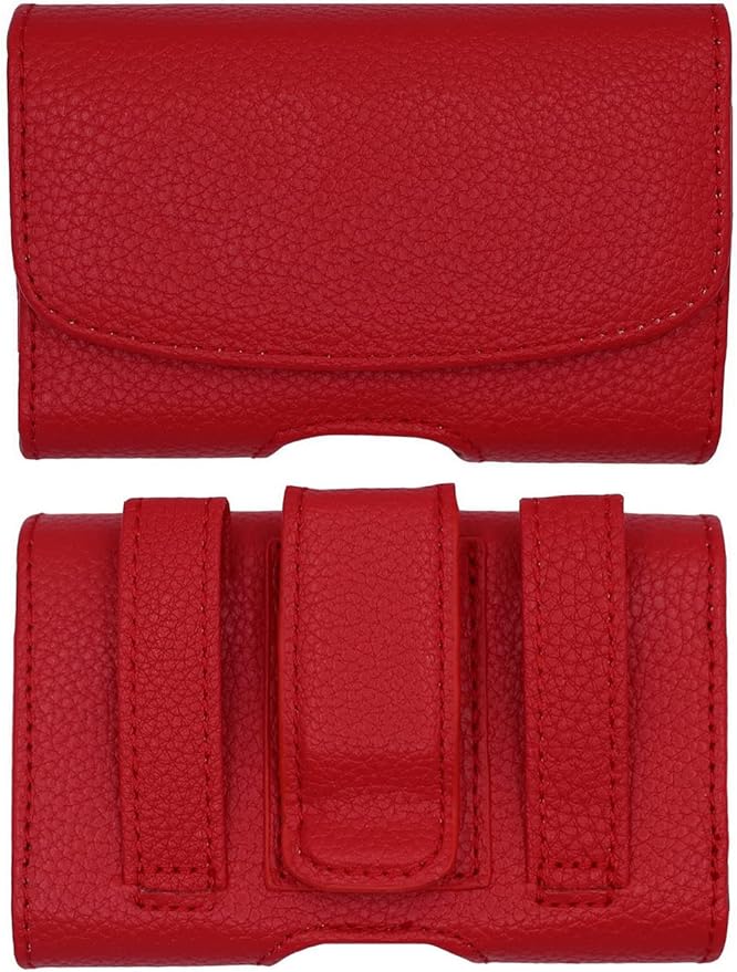 Classic Carry Pouch case with Belt Clip for Freestyle Libre 3 /Freestyle Libre 2 (Continuous Glucose Monitor) (RED/HORIZONTAL1)