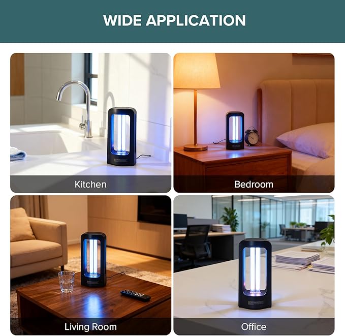 SANSI 27W UV Light Sanitizer with Remote Control Timer, 99.9% UVC Lamp 254nm Wavelength, Ultraviolet Light Portable for Bedroom Hotel Kitchen Bathroom Cleaning- Ozone Free