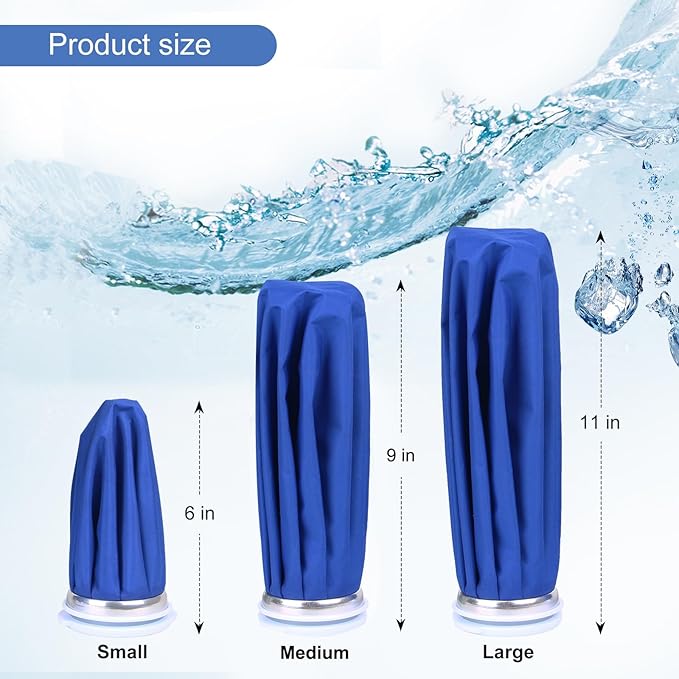 Ice Bags for Injuries, 3rd Gen Reusable Ice Packs, Hot & Cold Therapy Pain Relief, Ice Bag No-Leak & Waterproof, Traditional Ice Pack, Versatile & Durable, Blue (6 in + 9 in + 11 in)