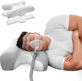 CPAP Pillow for Larger-Framed Men, Ergonomic Memory Foam Bed Pillow to Reduce Air Leaks, Facial Pressure, Height Adjustable for Side Back Stomach Sleepers, 23.6"x15.74"x5.11"/5.9"