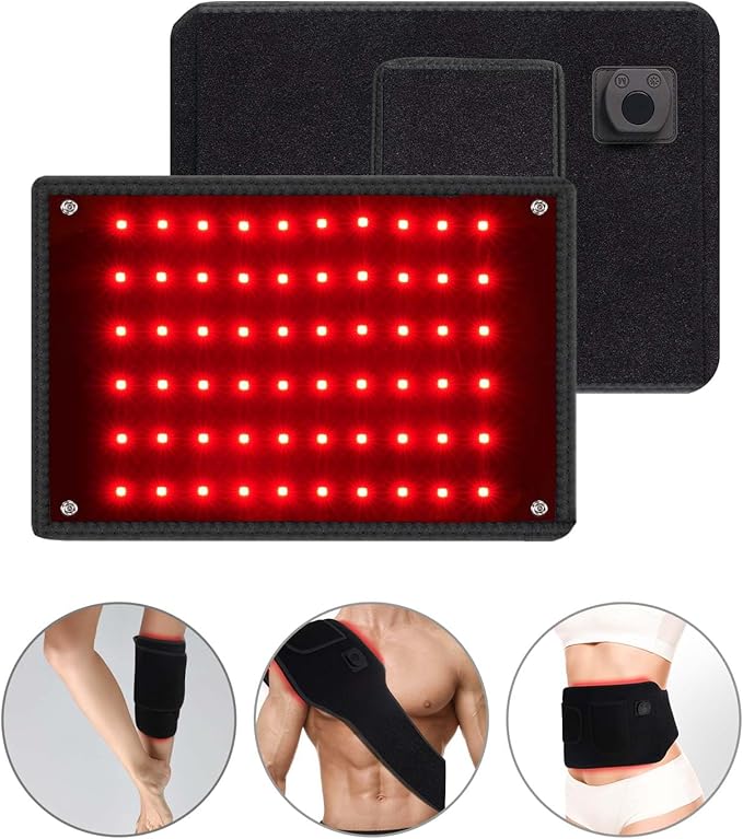 Red Light Therapy Belt for Body, Wearable Near Infrared Light Therapy 660nm & 850nm 3-in-1 Bead, Fatigue Pain Relief & Muscle Recovery, Gifts for Women Men