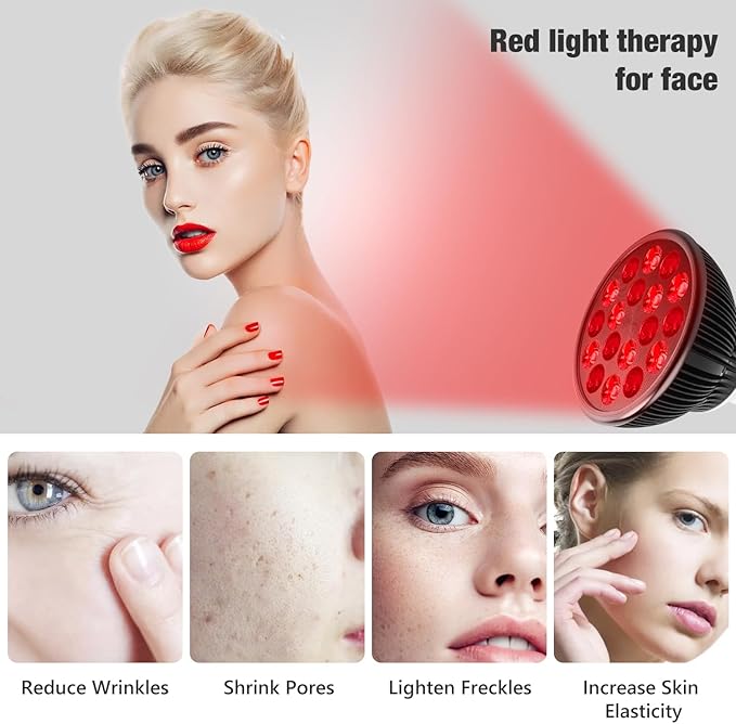 Red Light Therapy Lamp for Body and Face Use, 660nm Red Light and 850nm Near Infrared Light Combo, 36W Red Light Therapy Device with Stand (15-61in)