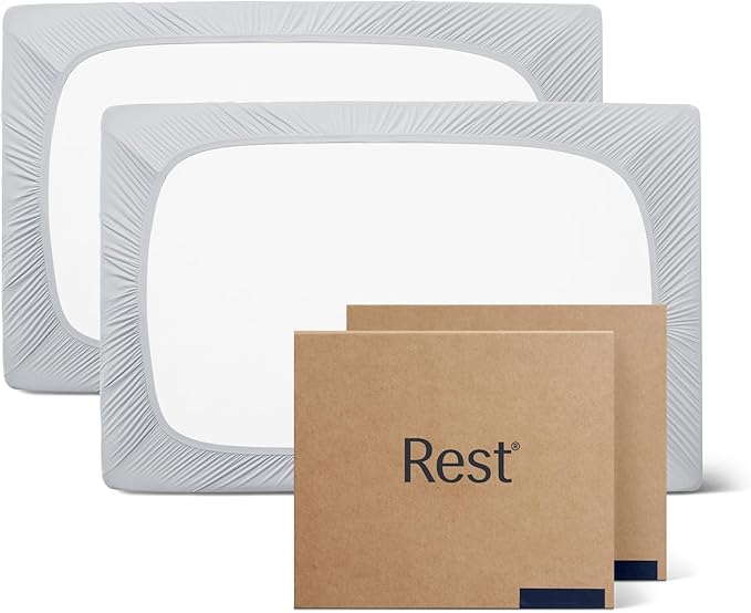 REST® Evercool®+ Cooling Fitted Sheet, Split King, Light Gray, 13’’Deep (Stretched up to 15’’) Silver Infused Cooling Bedding for Hot Sleeper and Night Sweat, for Fresh and Hygienic Sleep