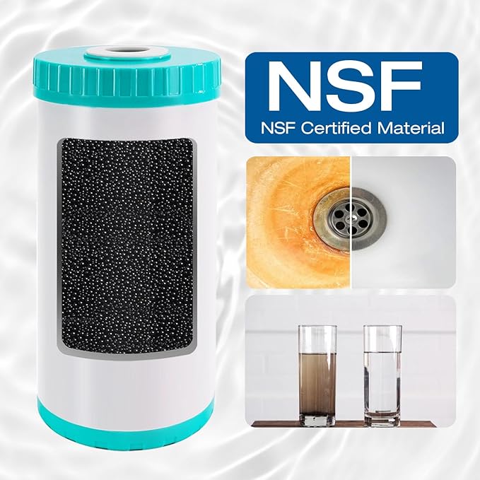 H&G Lifestyles 10" x 4.5 Iron Water Filter for Well Water,Whole House Water Filter Replacement Cartridge, Soften Water,Compatible with 84637, WPX5BB97P, PC10, 355214-45, 355215-45, WP10BB97P, WP5BB97P